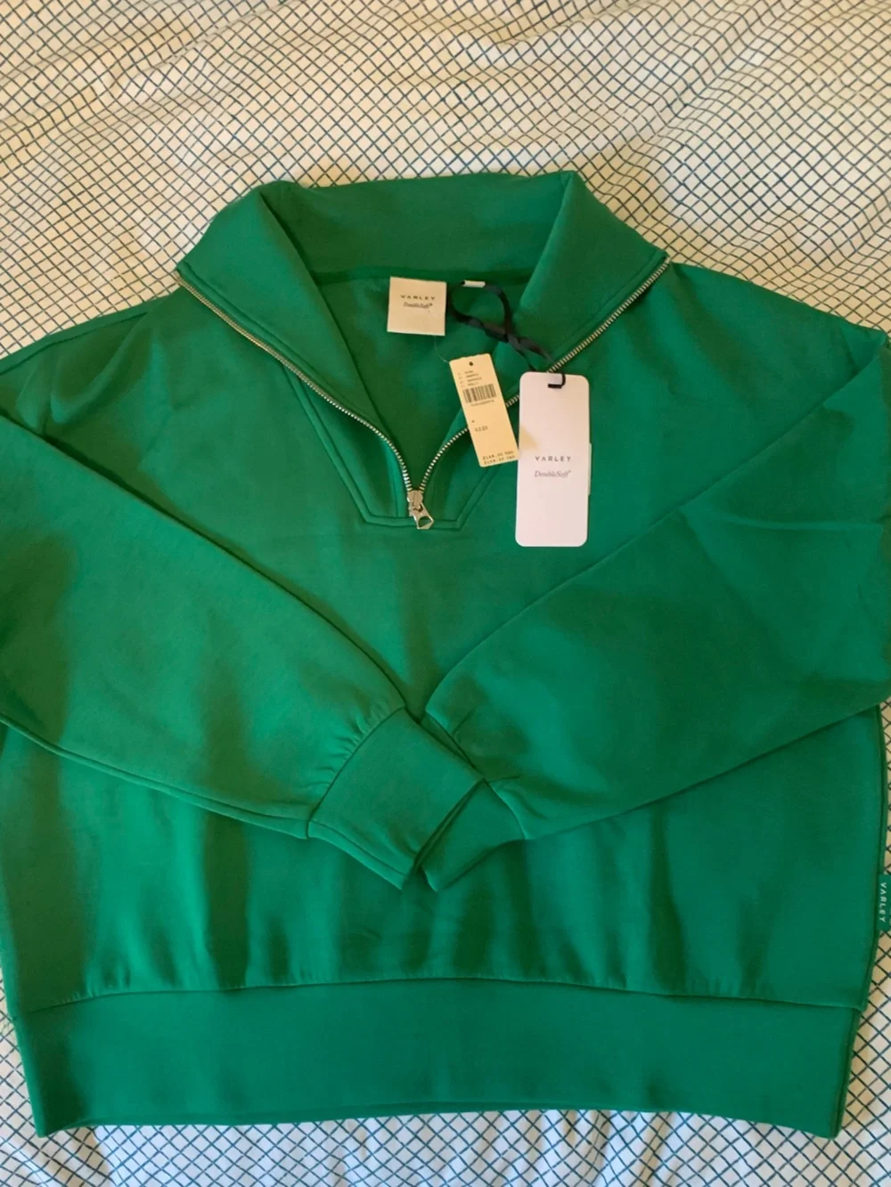 Varley Hawley Half-Zip Sweatshirt Double Soft Anthropologie sz Medium NEW green - Picture 15 of 16